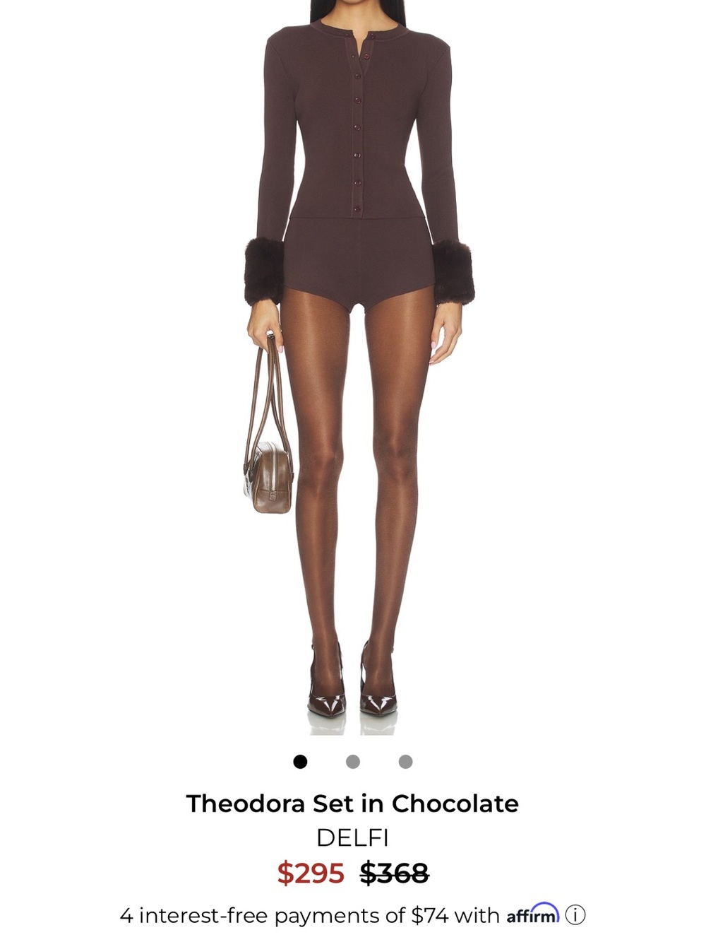 Theodora Two-Piece Hosiery Set in Chocolate by DELFI